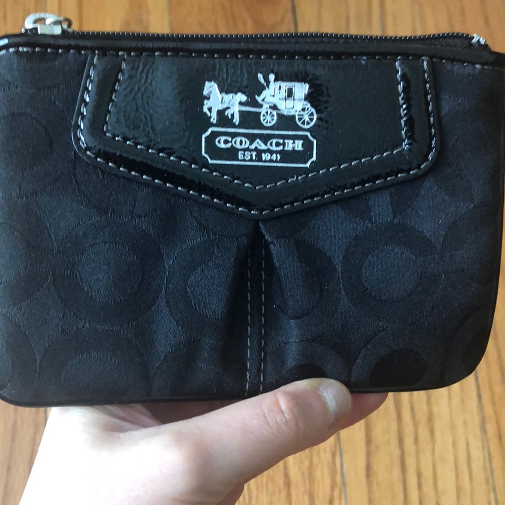 NWT black Coach wristlet